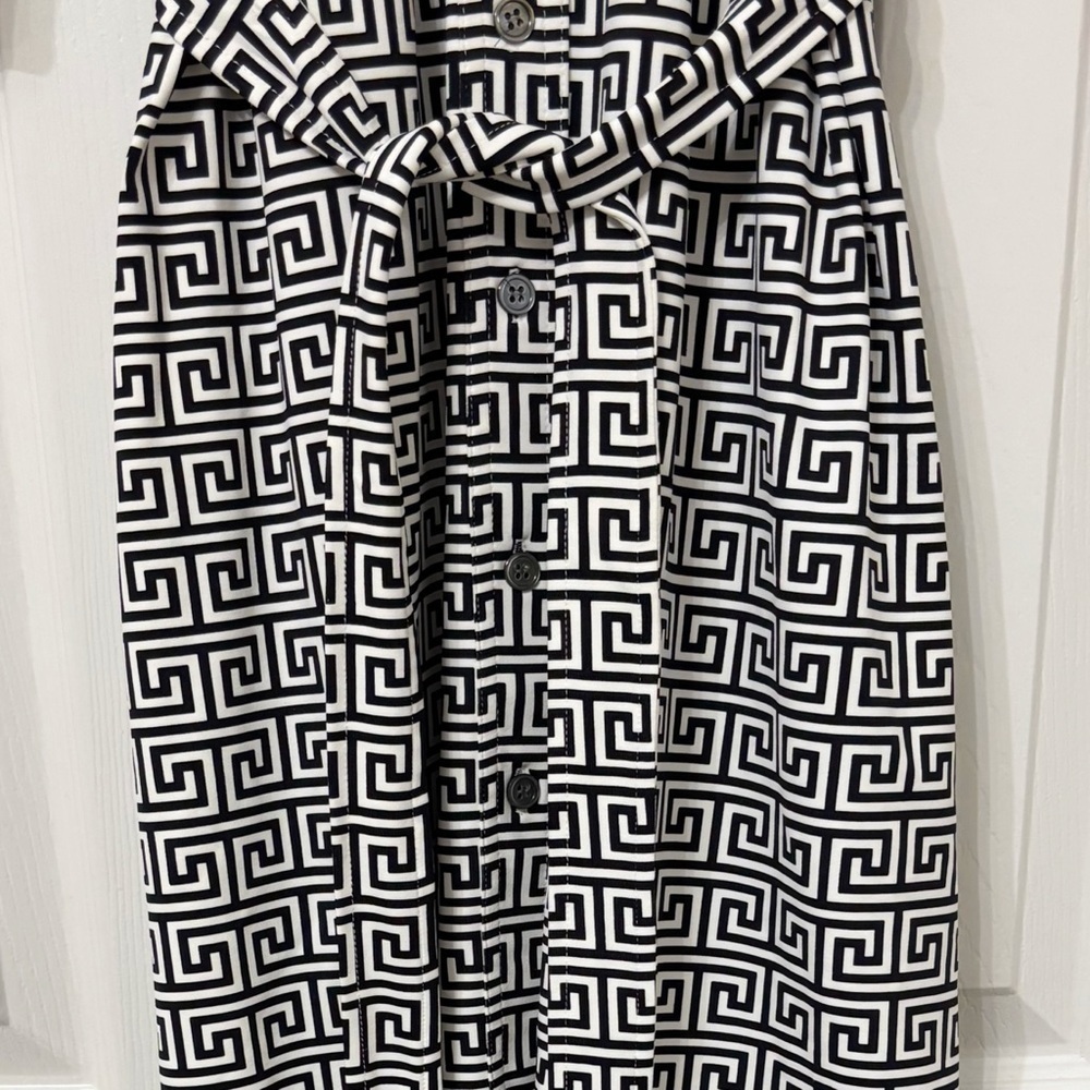 NWT Women's J. McLaughlin Belted Shirt Button Down Dress Black & White XL - Picture 5 of 8
